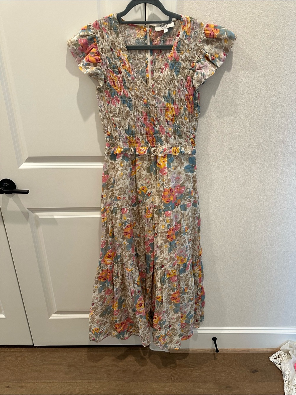 Sea New York Multicolor Floral Smocked Maxi Dress
